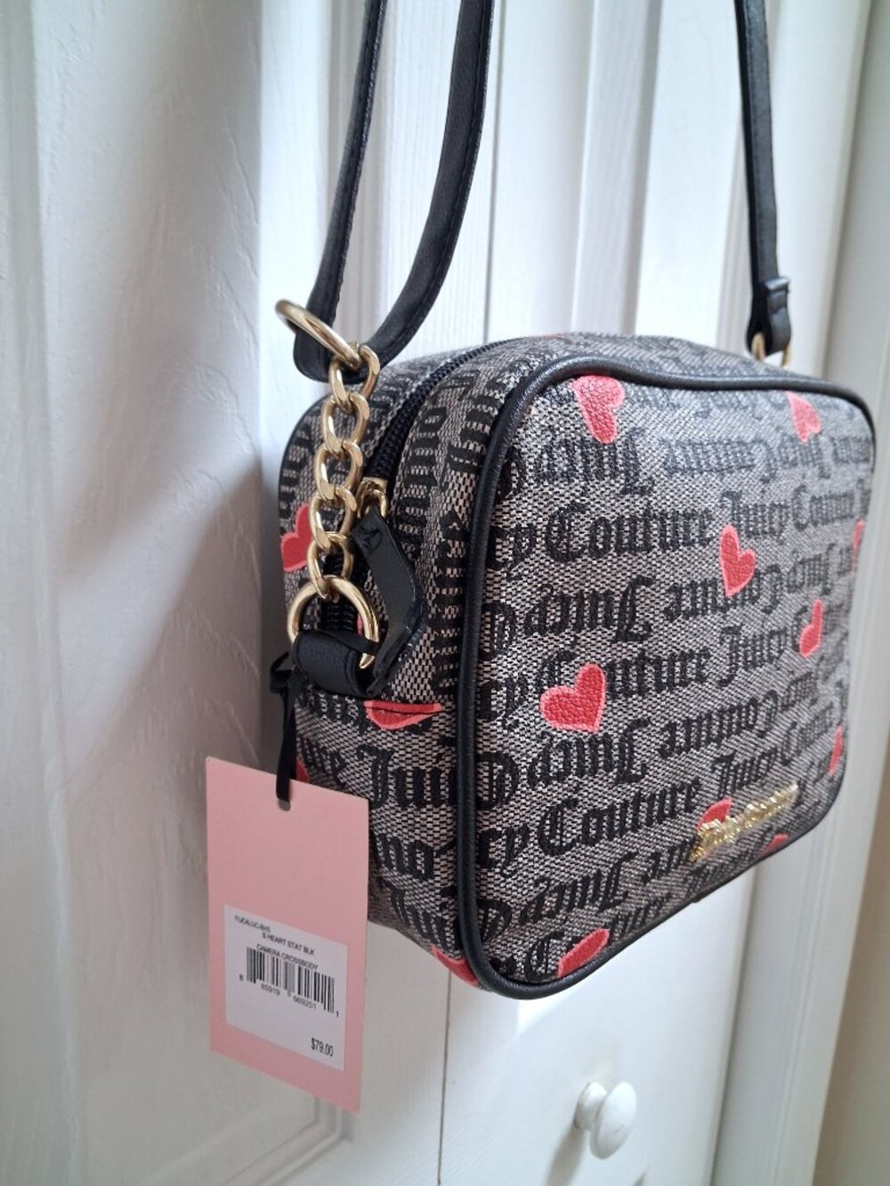 NWT JUICY COUTURE Heart Print Monogram Logo Crossbody Bag